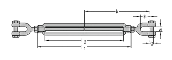 Napínač s dlhým závitom, V-V (vidlica-vidlica), pozinkovaný